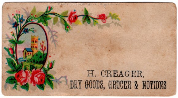 Creagers Dry Goods Trade Cards1880's 003 JAK