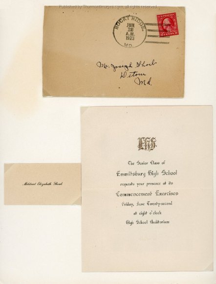 Emmitsburg High School 1923 Graduation Invitation JAK 001 006