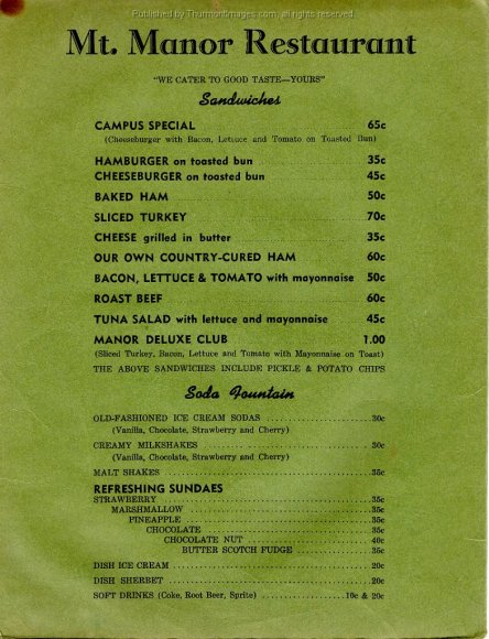 Mt Manor Restaurant Menu JAK 001B