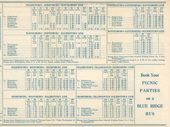 TBRTC Time Table 1925 JAK 001E