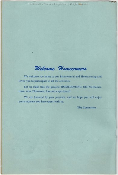 1951 Bicentennial and Homecoming Program RLill 001B