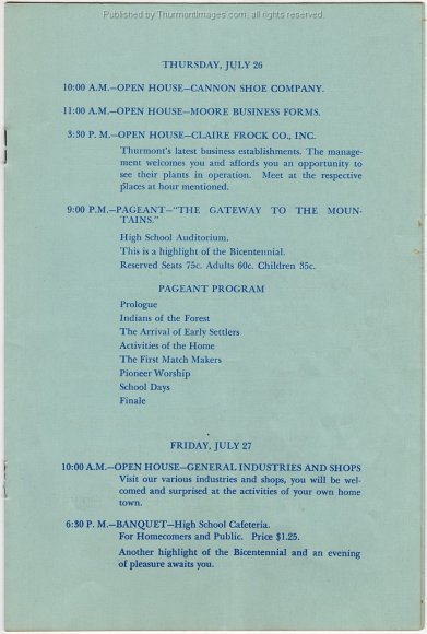 1951 Bicentennial and Homecoming Program RLill 001E