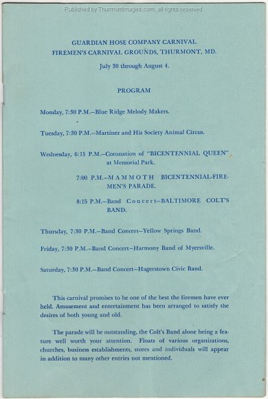 1951 Bicentennial and Homecoming Program RLill 001G