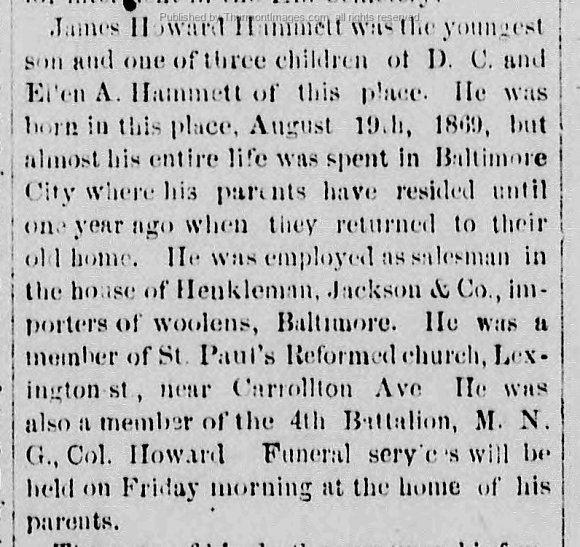 Hammett Drowning Clarion 1893-07-06 001B