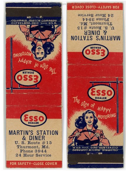 Martin's Esso Matchbook Cover 001A JAK