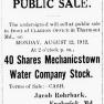 Mechanicstown Water Co Stock Clarion 08-08-1912 Pg3 Water Co Stock