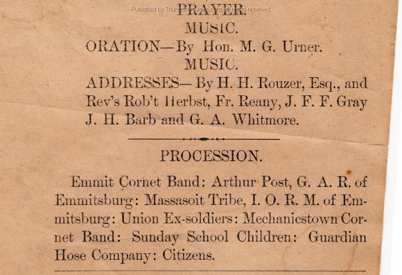 Memorial Day Program Mechanicstown 1890 001C DB