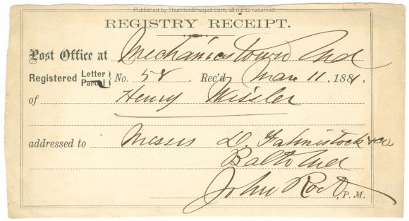 Post Office Receit 1881 001 JAK