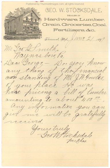 Stocksdale Letter