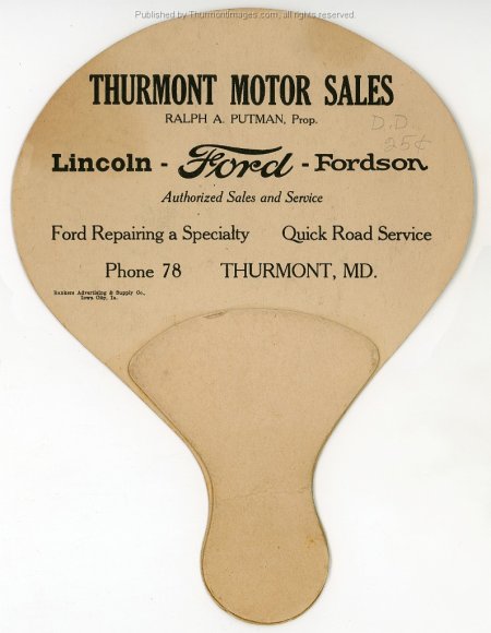 Thurmont Motor Sales Putman Ad Fan JAK 001A