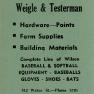 Weigle and Testerman Little League 1955 Schedule 001C DB