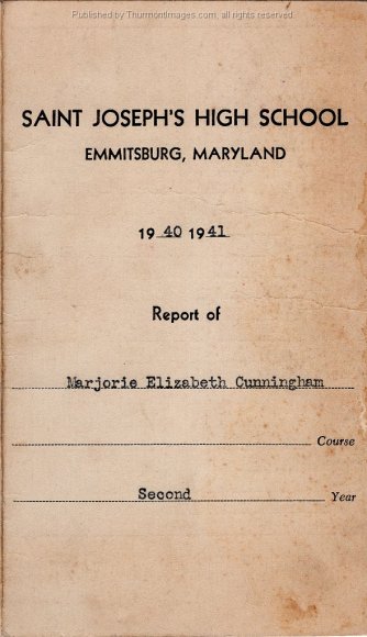 St Joseph Report Card 1941 JAK 001A